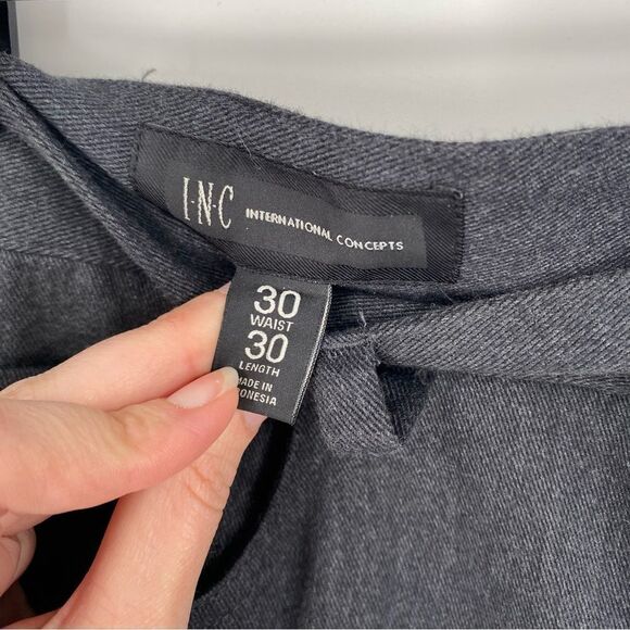 INC Men’s Milan Slim Fit Flat Front Soft Dress Pants size 30 x 30 Gray - Picture 3 of 4